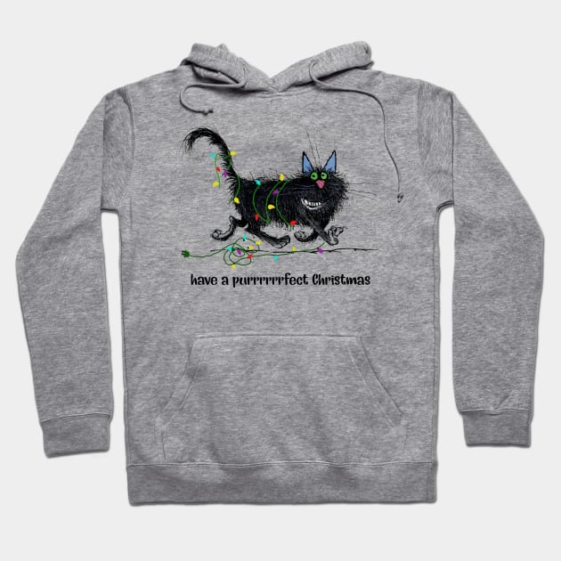 Have A Purrrrrrfect Christmas Hoodie by kimmygoderteart